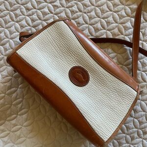 Dooney & Bourke Cream and Tan Crossbody Bag